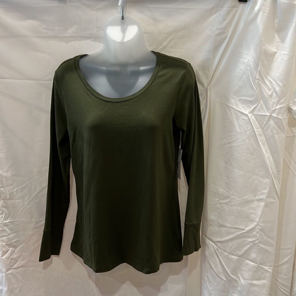- Ana new with tags olive green long sleeve top. Size medium.